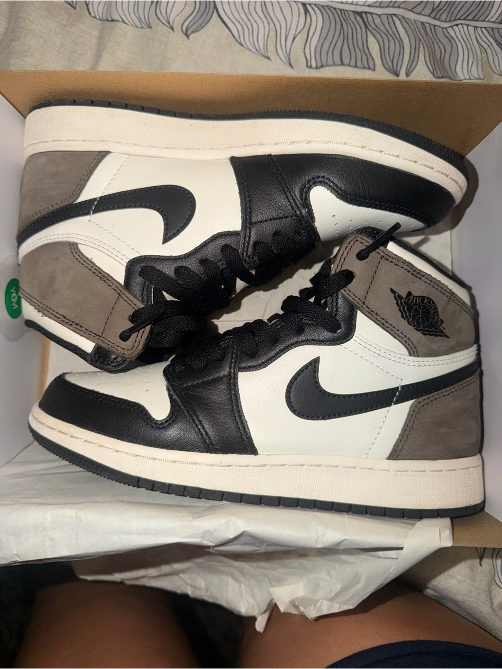 Jordan Air 1 High Top Sneakers — Black/White/Brown